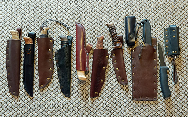 collection of camping knives