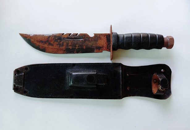 old rusty military knife