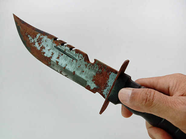 rusty military knife